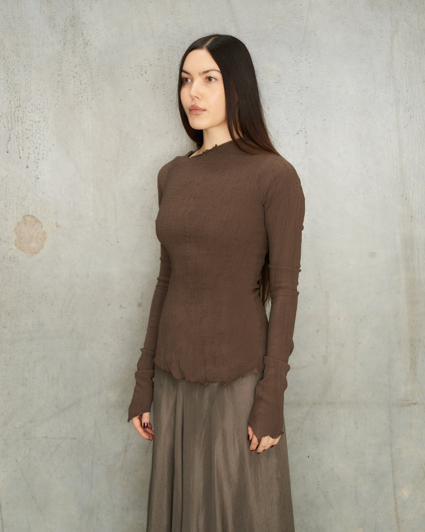Buffle Stretch Long Sleeve Top