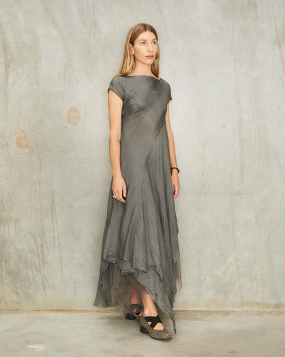 Dusty Grey Cap Sleeve Dress