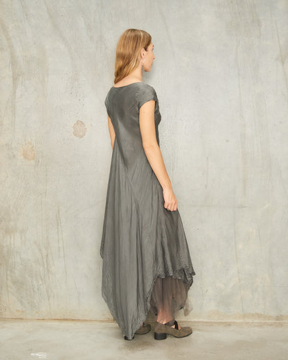 Dusty Grey Cap Sleeve Dress