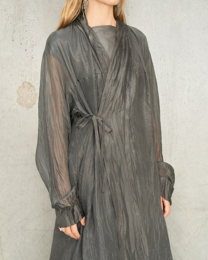 Dusty Grey Dry Silk Coat