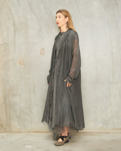 Dusty Grey Dry Silk Coat