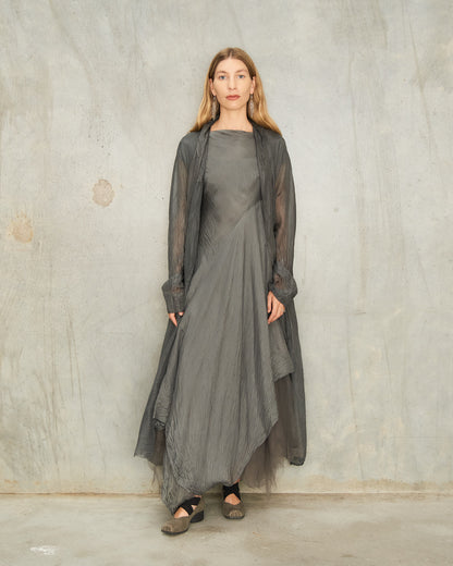 Dusty Grey Dry Silk Coat