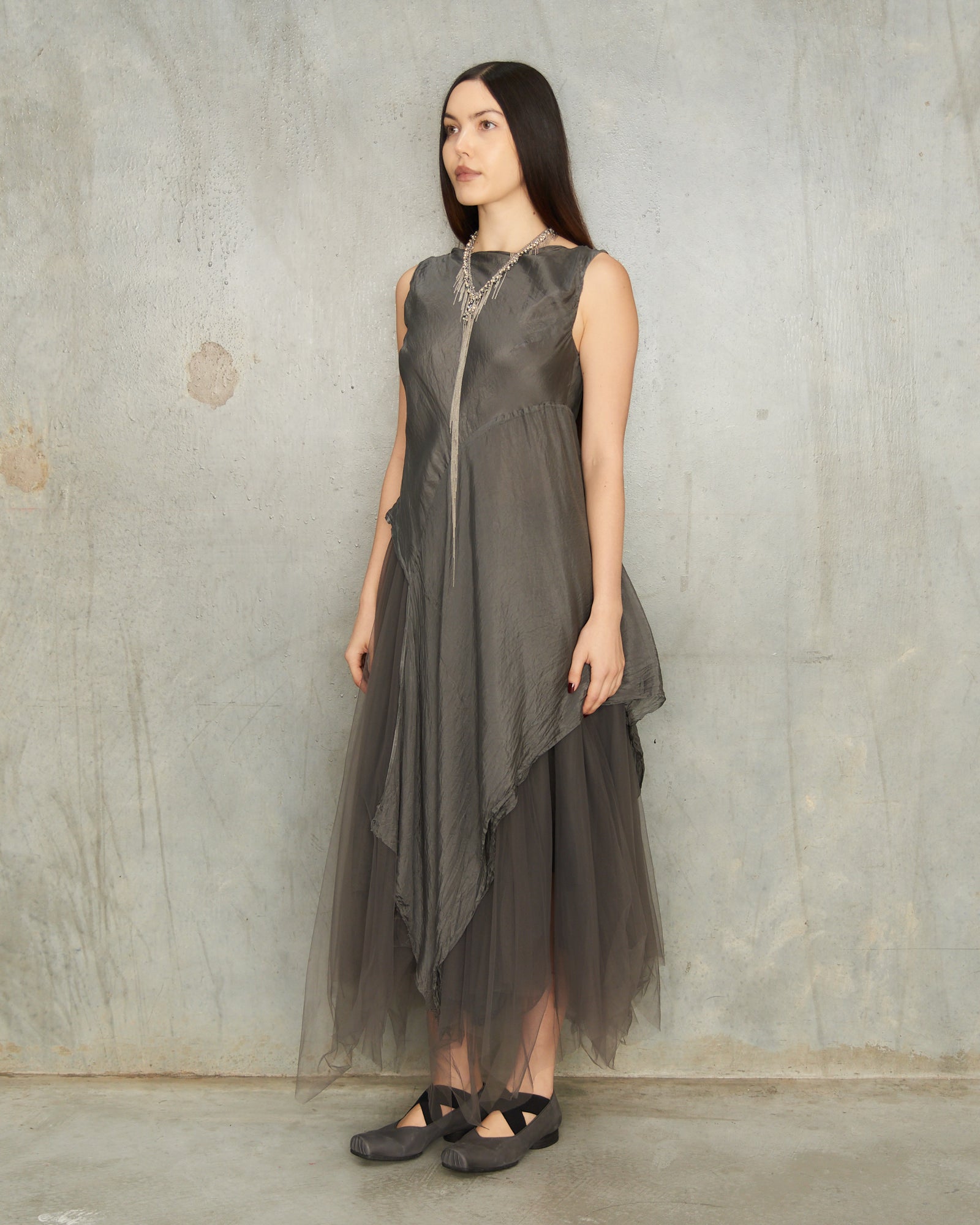 Marc Le Bihan Dusty Grey Tulle Skirt Grey 2587DG - DILETTANTE