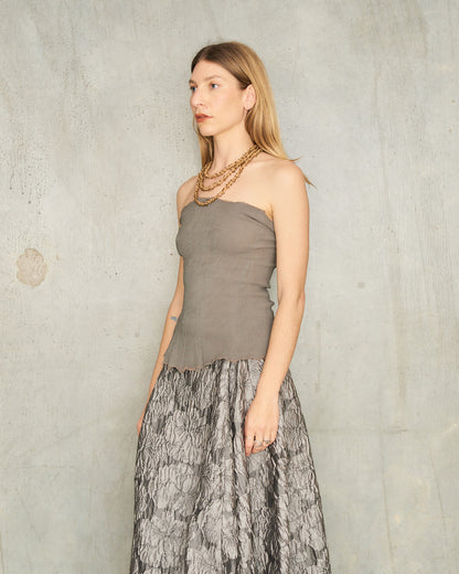 Dusty Grey Stretch Bustier