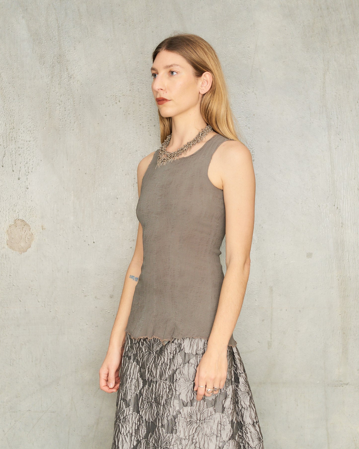 Dusty Grey Stretch Tank Top
