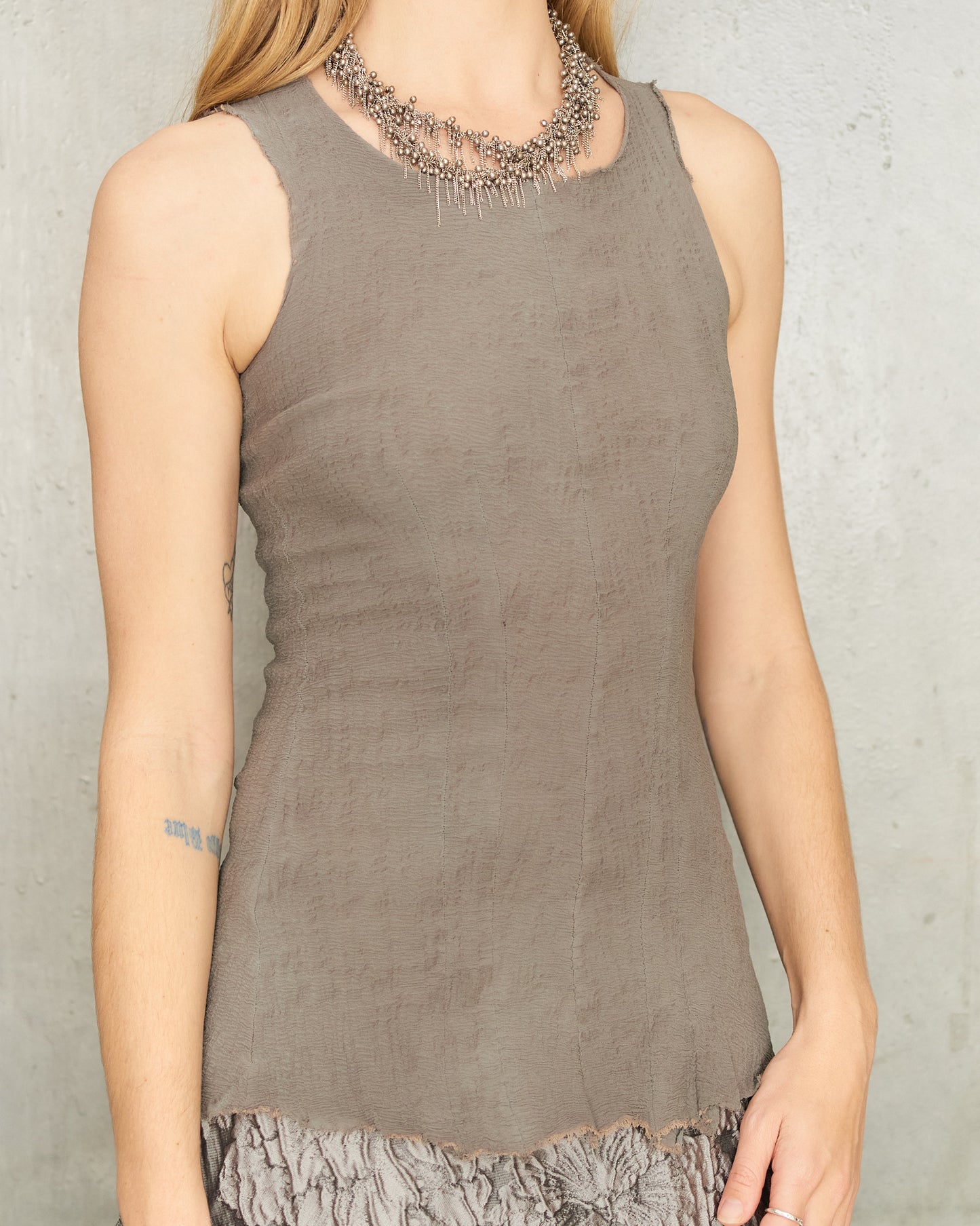 Dusty Grey Stretch Tank Top