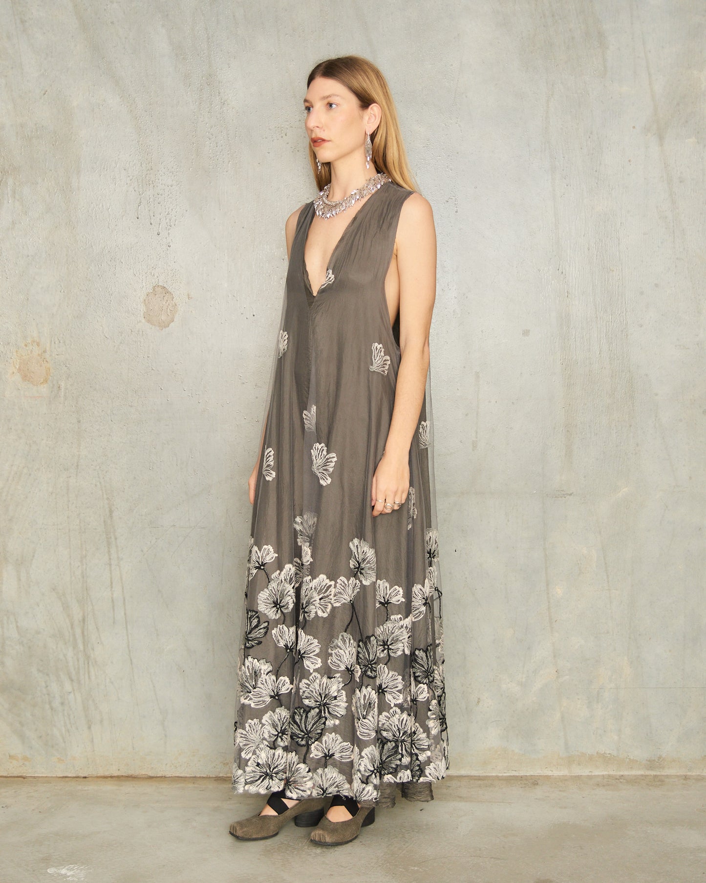 Gris Acier Lace Dress