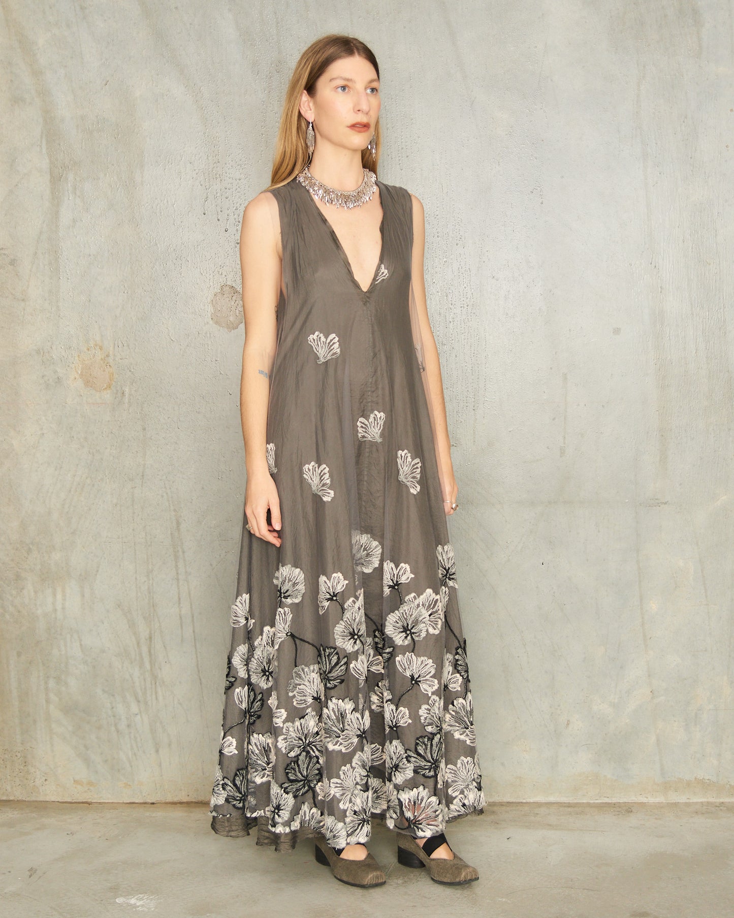 Gris Acier Lace Dress