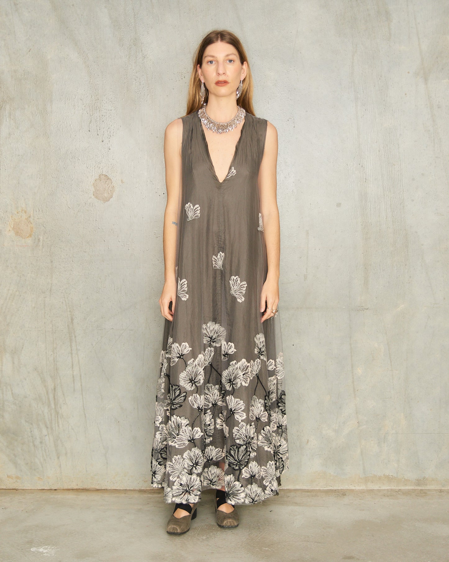 Gris Acier Lace Dress