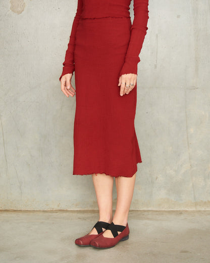 Gun Red Stretch Skirt
