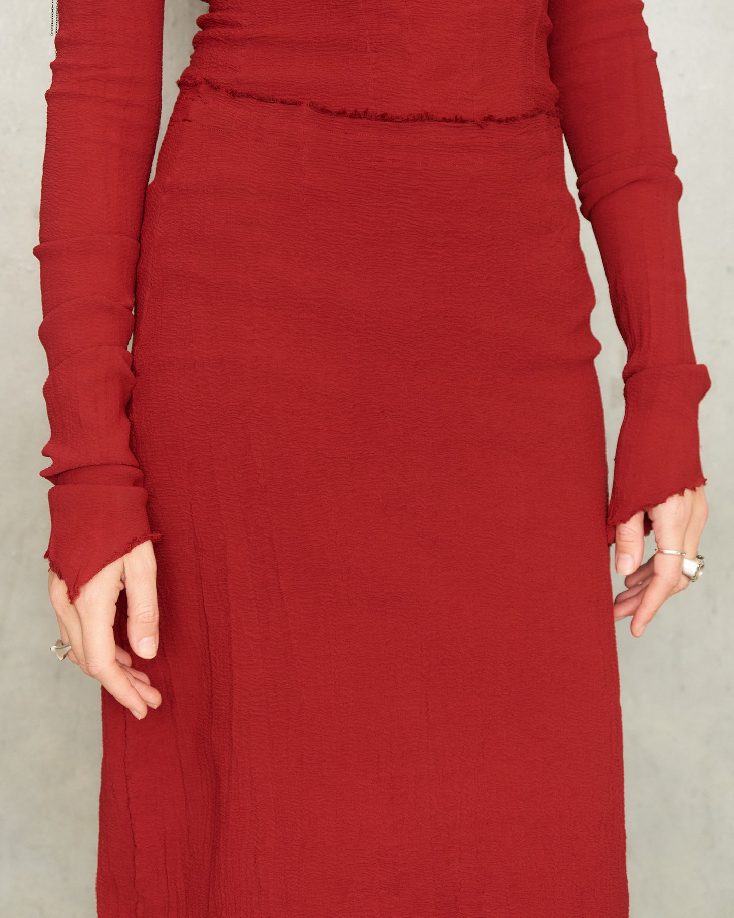 Gun Red Stretch Skirt