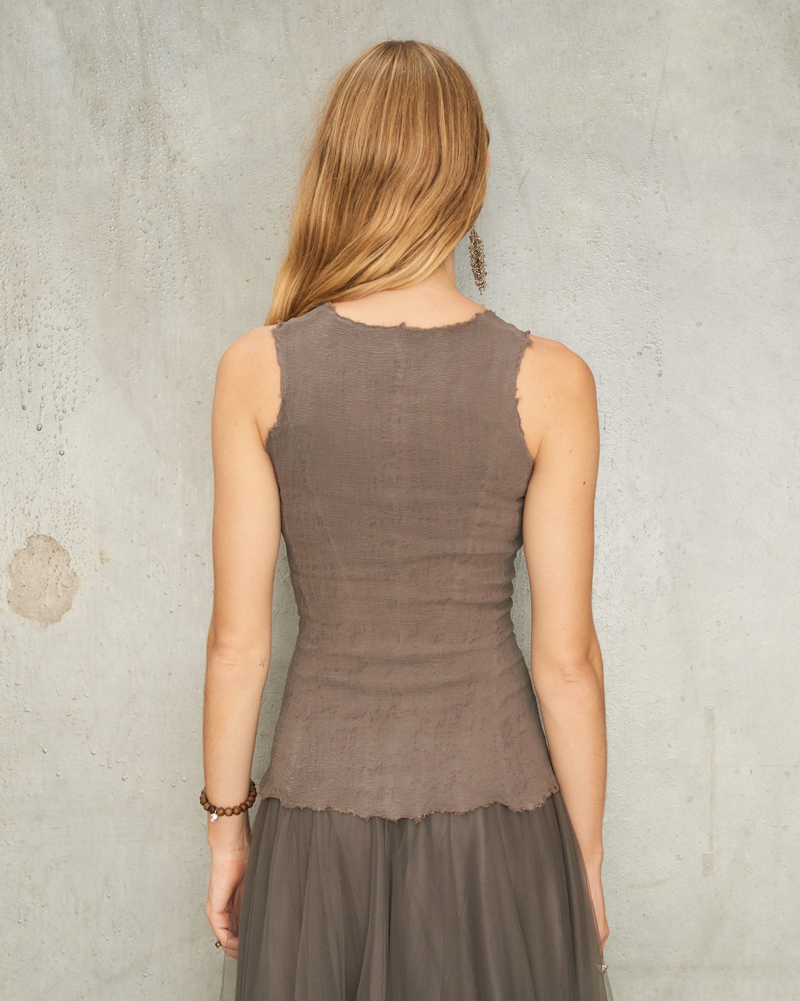 Marc Le Bihan Marron Glace Corset Stretch Tank Grey 26901