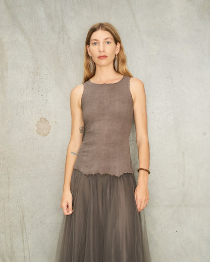 Marron Glace Corset Stretch Tank