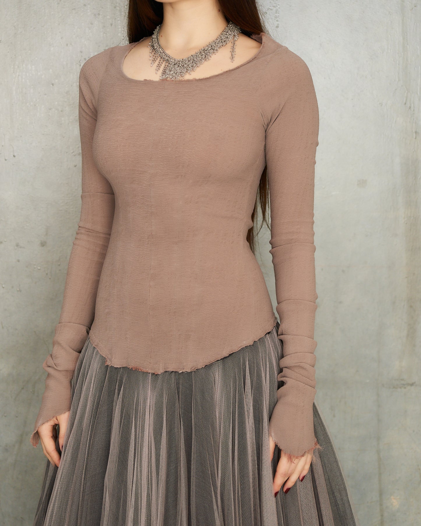 Mink Stretch Tulle Dress