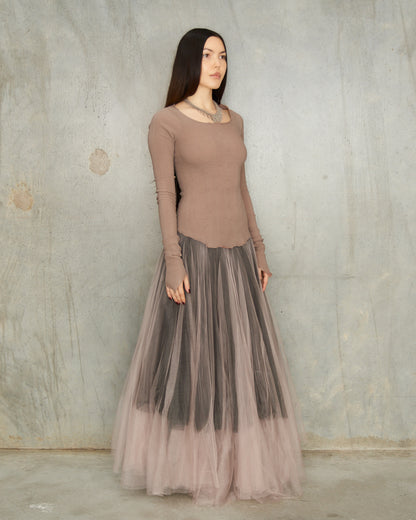 Mink Stretch Tulle Dress