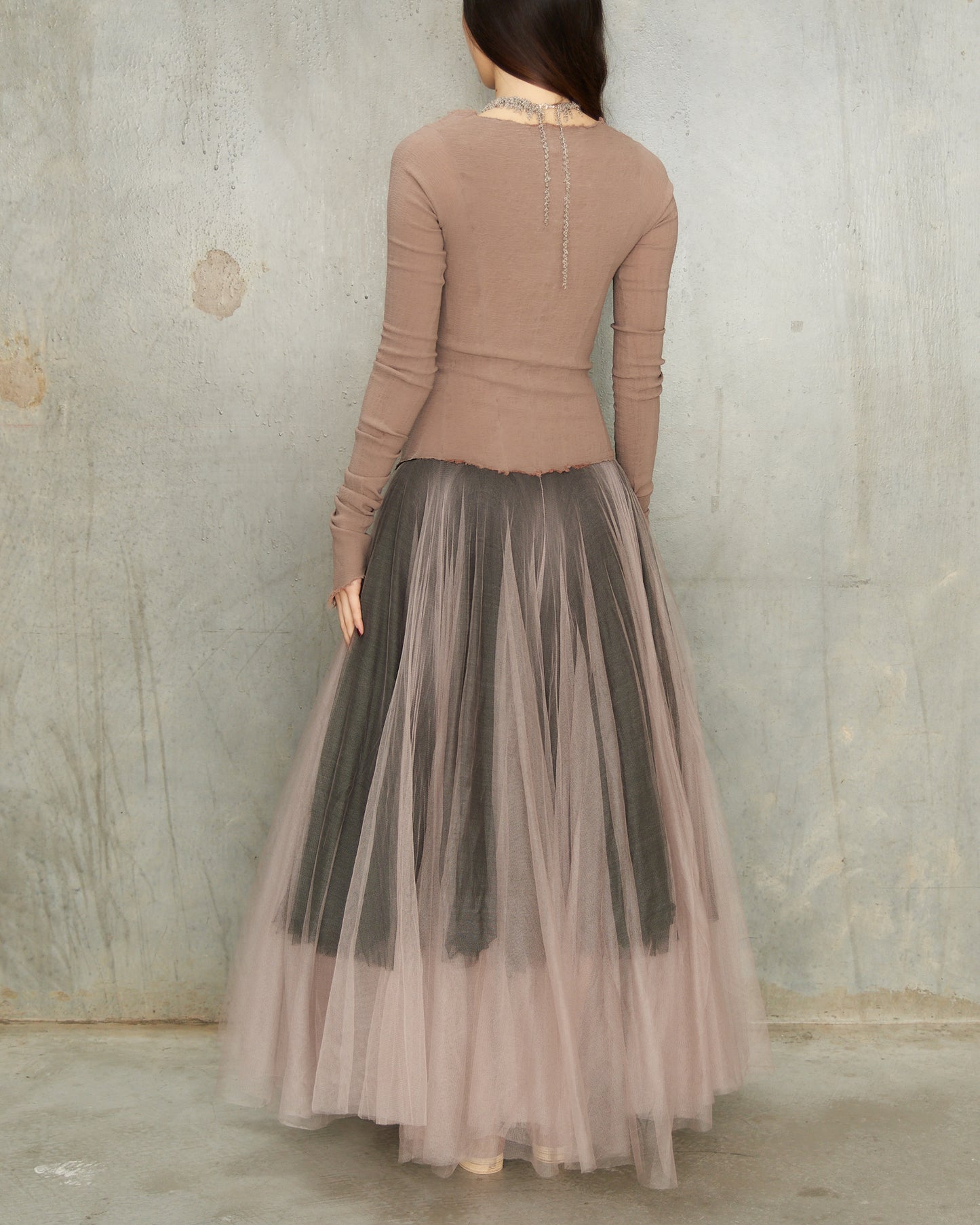 Mink Stretch Tulle Dress