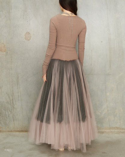 Mink Stretch Tulle Dress