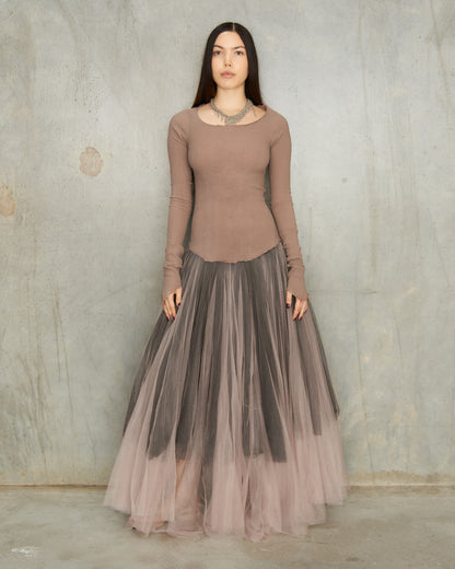 Mink Stretch Tulle Dress