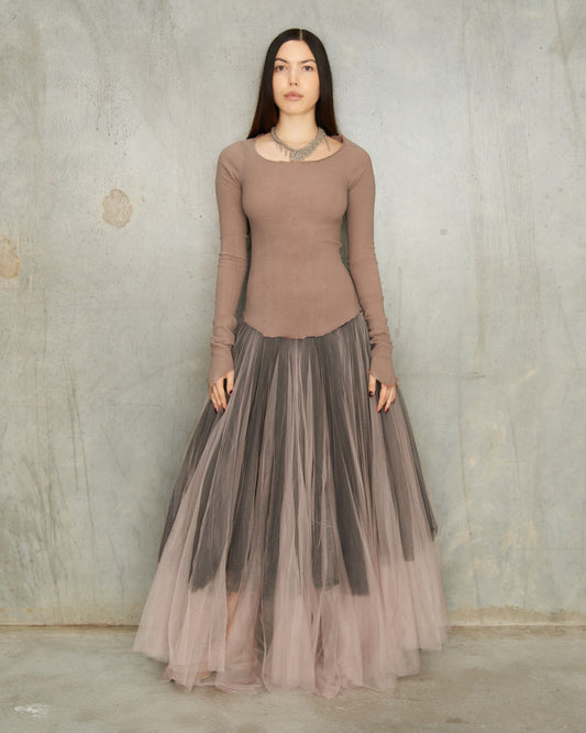 Mink Stretch Tulle Dress