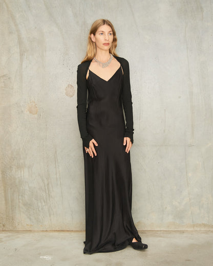 Noir Bias Slip Dress
