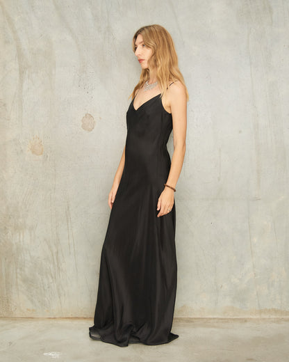 Noir Bias Slip Dress