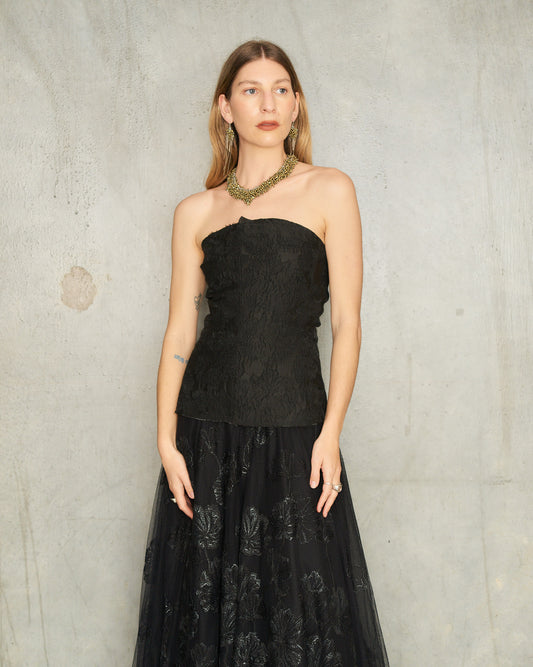 Noir Brocade Bustier