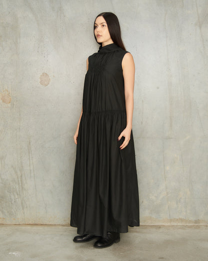Noir Gathered Dress