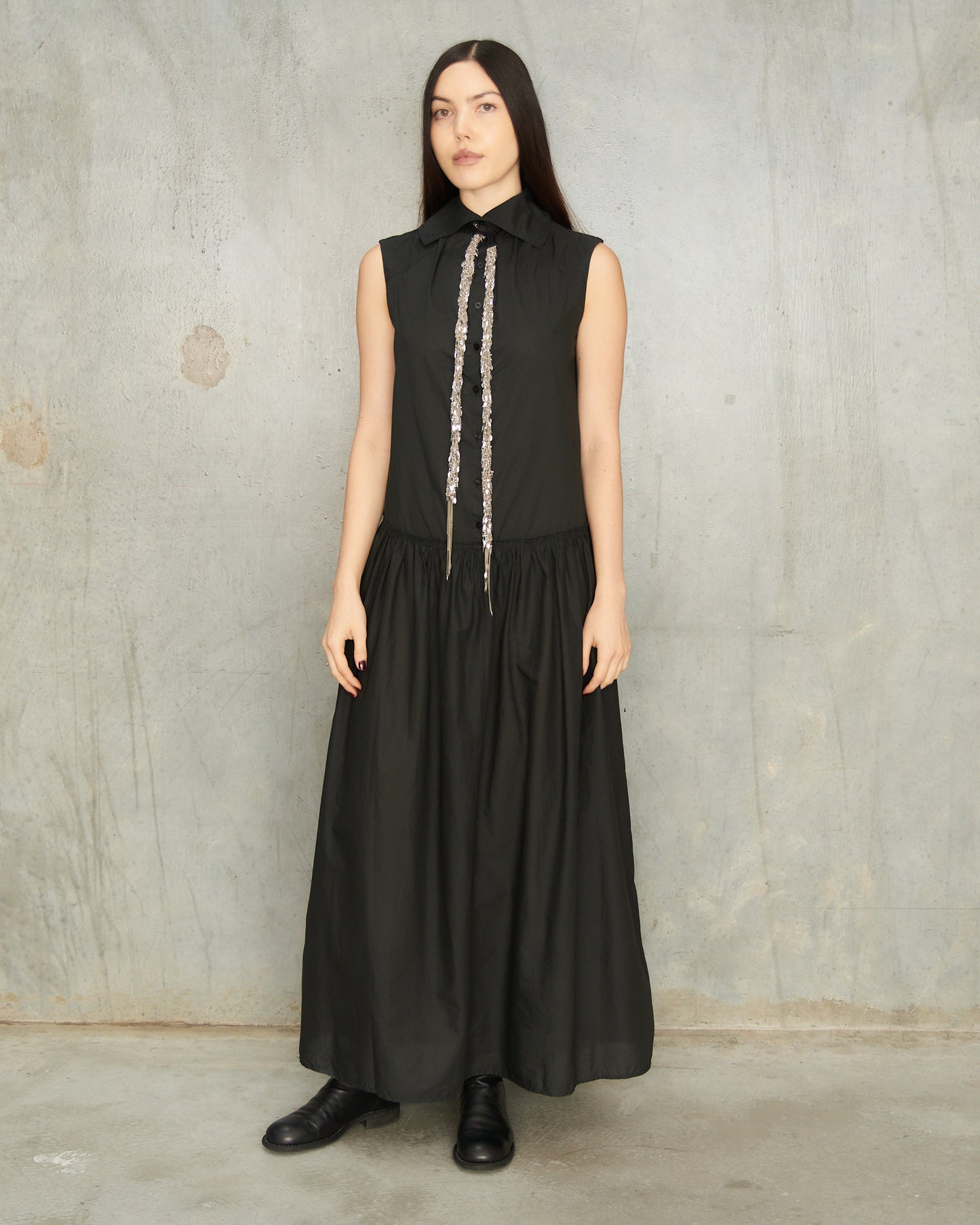 Noir Gathered Dress