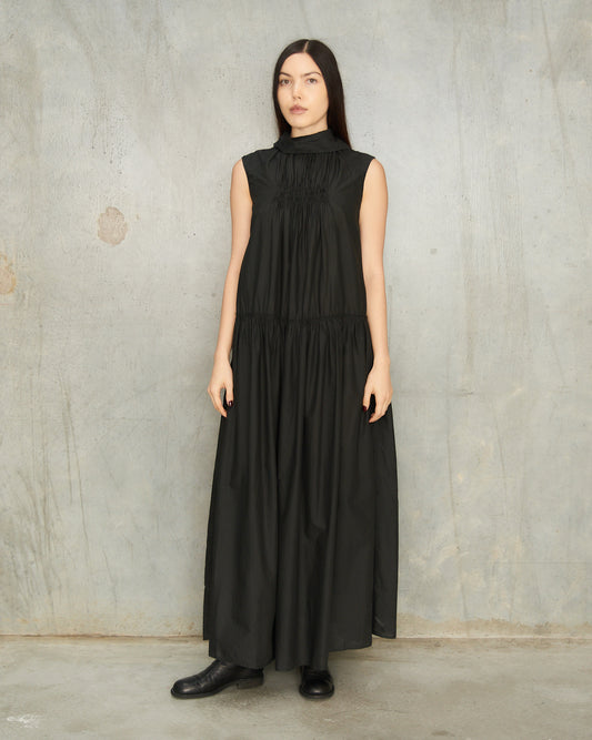 Noir Gathered Dress