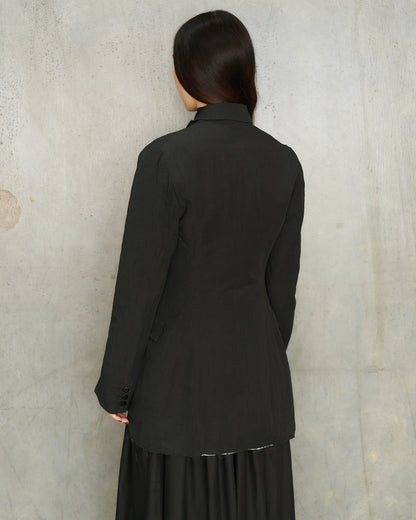Noir Linen Tailored Blazer