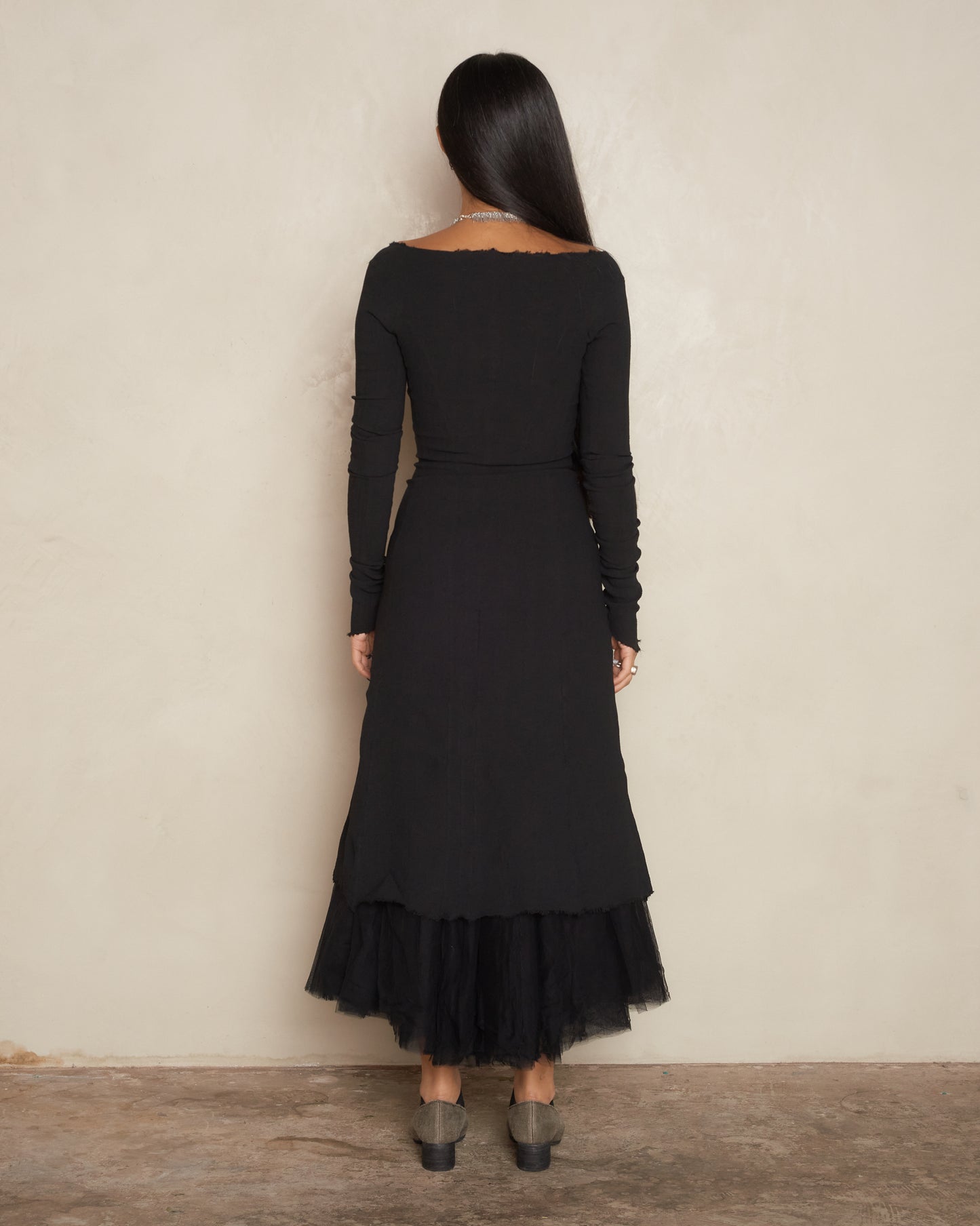 Noir Long Sleeve Stretch Dress