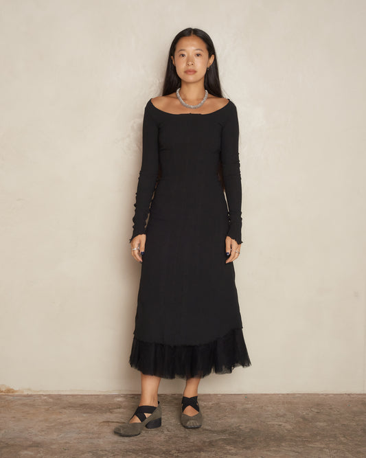 Noir Long Sleeve Stretch Dress
