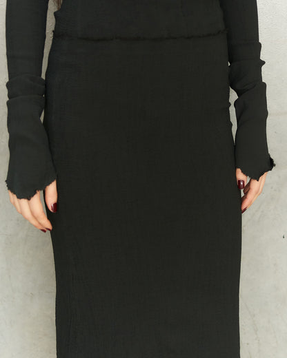 Noir Long Stretch Skirt