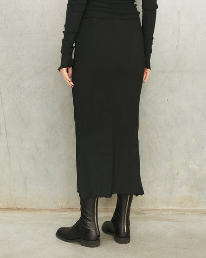 Noir Long Stretch Skirt