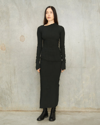 Noir Long Stretch Skirt