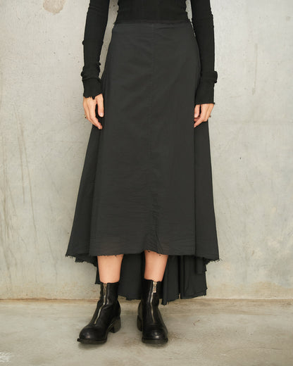 Noir Pleated Longback Skirt