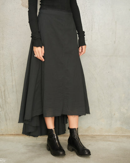 Noir Pleated Longback Skirt