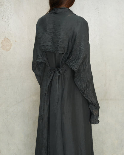 Noir Silk Long Coat