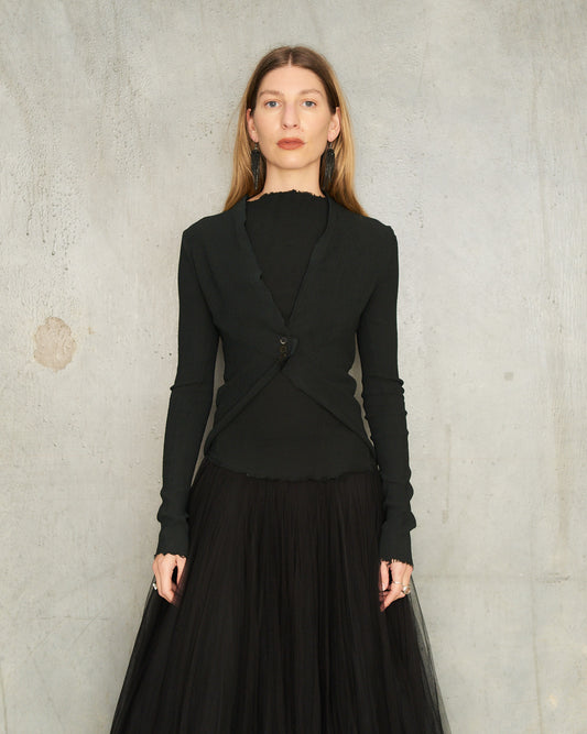 Noir Stretch Cardigan