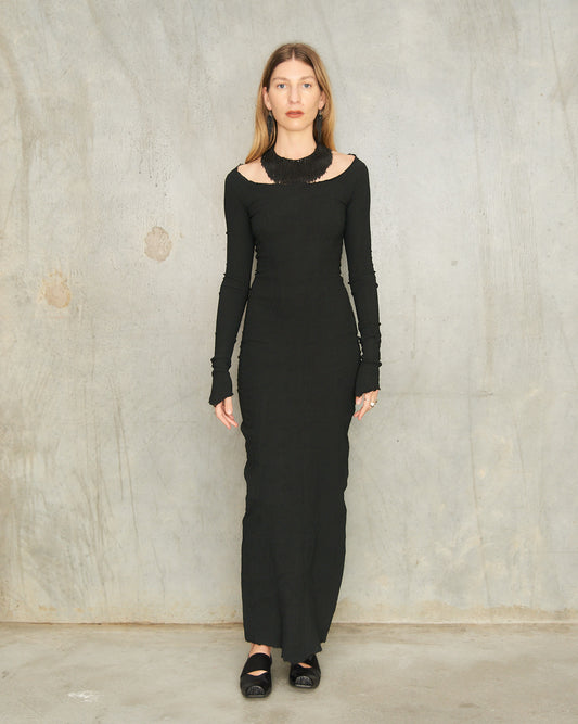 Noir Stretch Long Sleeve Dress