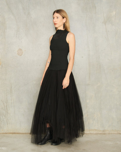 Noir Stretch Tulle Dress