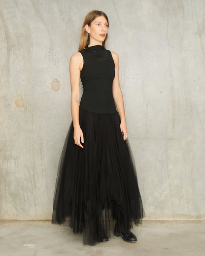 Noir Stretch Tulle Dress