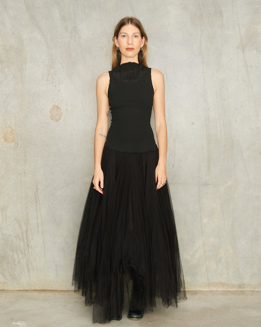 Noir Stretch Tulle Dress