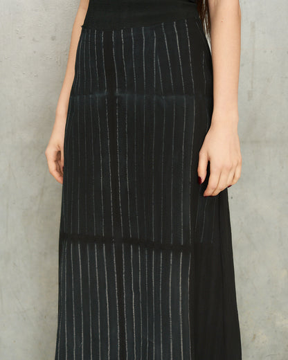 Noir Stripe Long Skirt