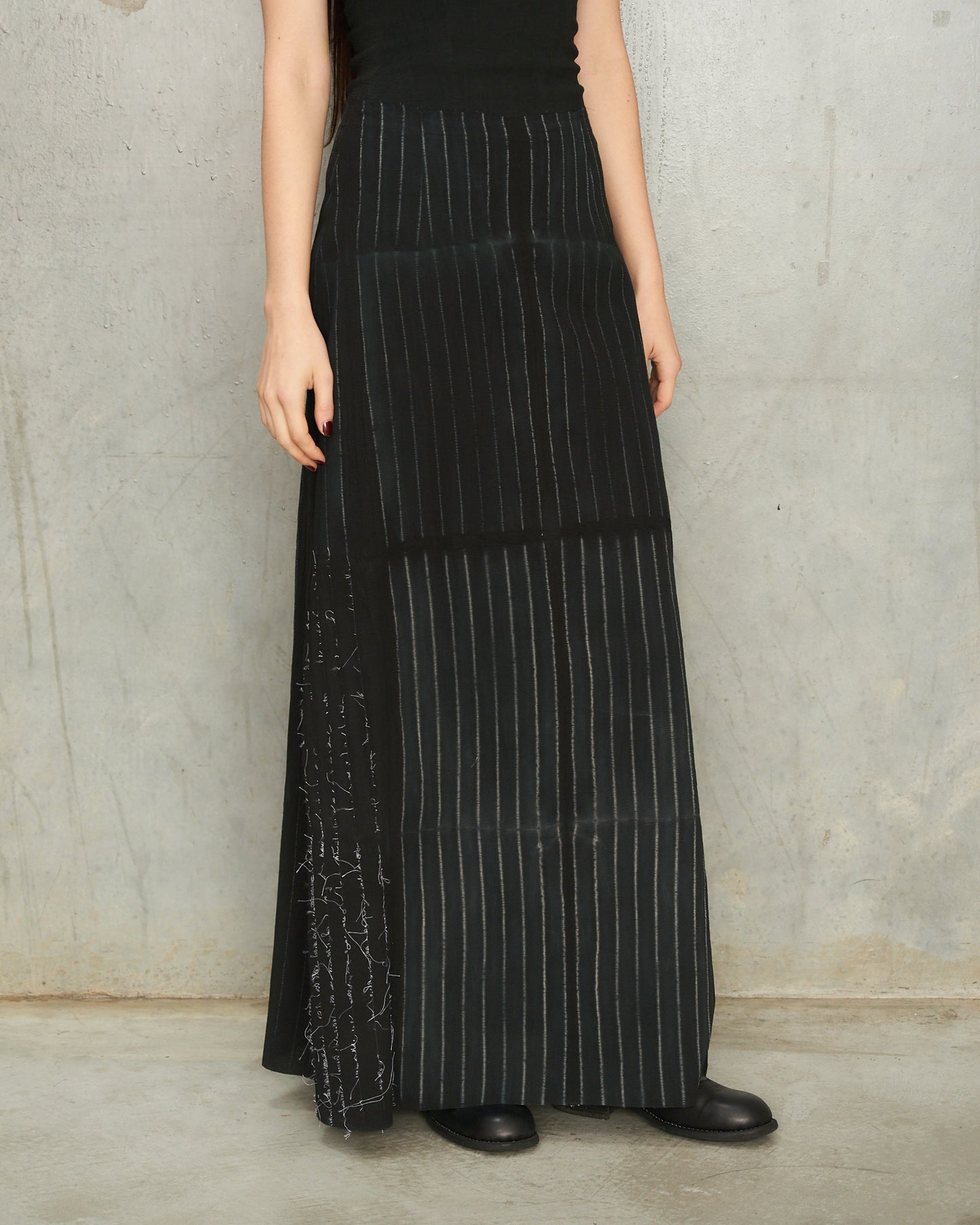 Noir Stripe Long Skirt