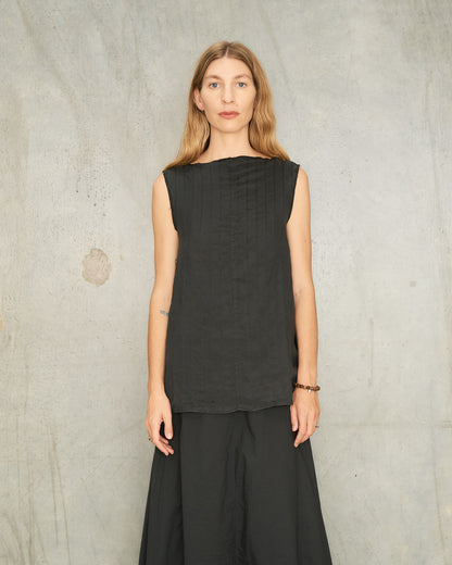 Noir Stripe Sleeveless Top