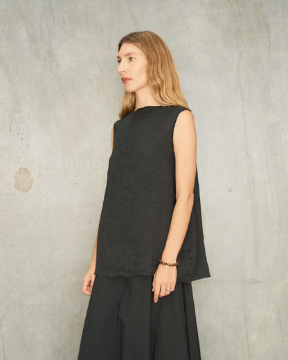 Noir Stripe Sleeveless Top