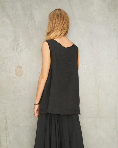 Noir Stripe Sleeveless Top