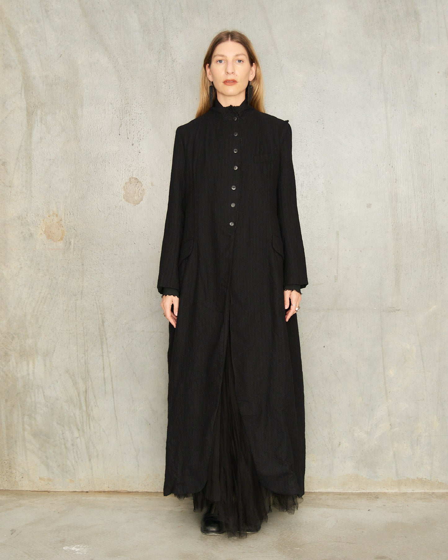 Noir Tailored Open Coat