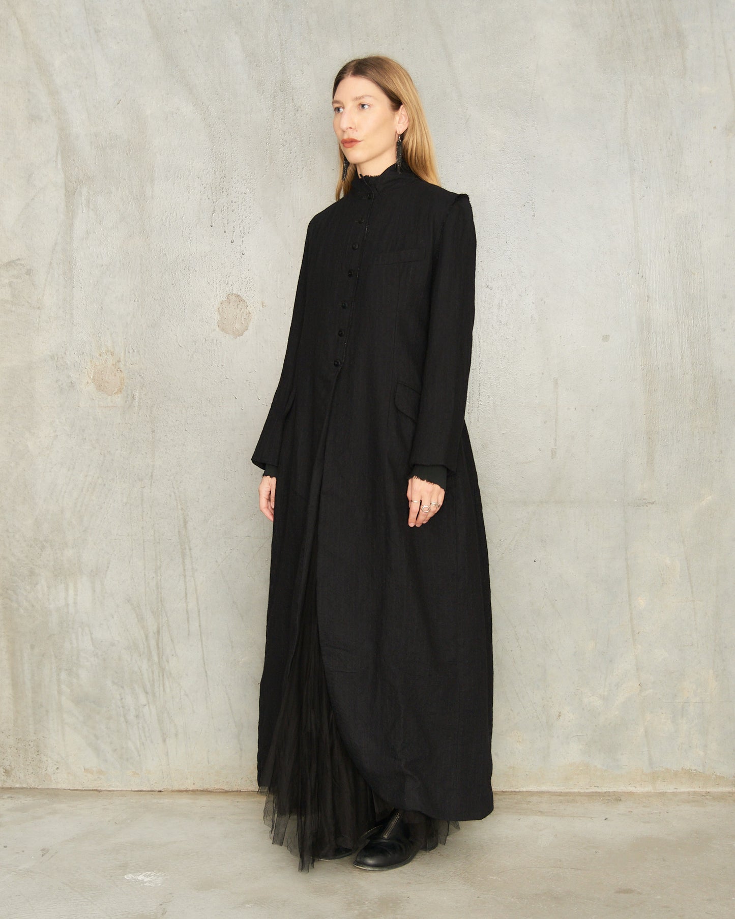 Noir Tailored Open Coat